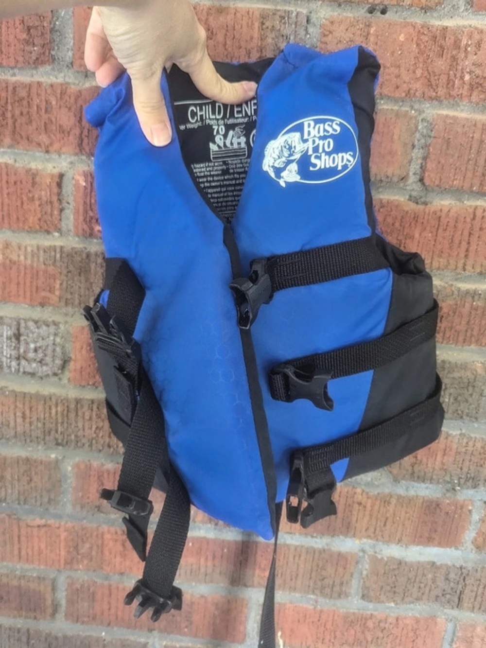 Bass Pro Shops 3040-0 Child 70-90 Blue & Black Life Jacket
